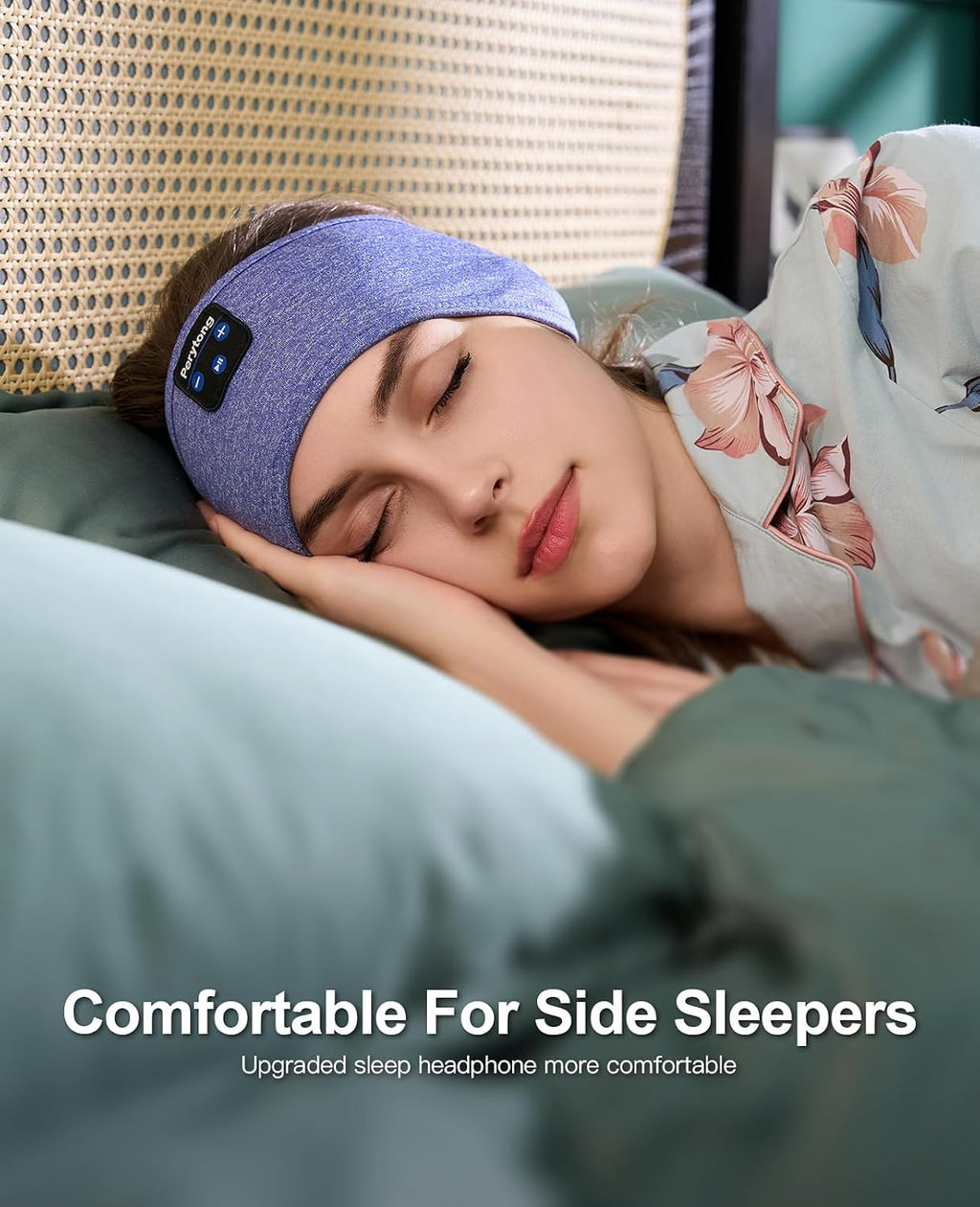 Sleep Headphones Bluetooth 5.4 Headband, Wireless Sleep Headphones for Side Sleepers - Sleeping Headband with Ultra-Thin Speaker Microphone Handsfree Gift Ideas for Women Men