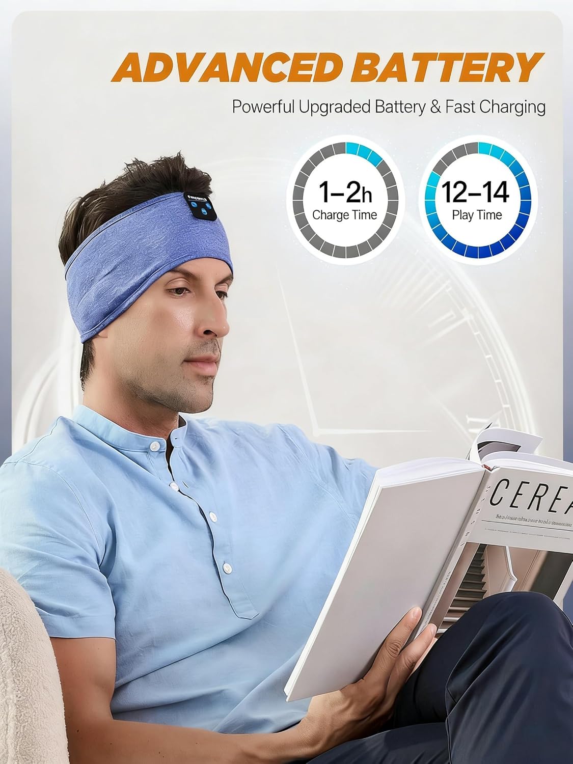 Sleep Headphones Bluetooth 5.4 Headband, Wireless Sleep Headphones for Side Sleepers - Sleeping Headband with Ultra-Thin Speaker Microphone Handsfree Gift Ideas for Women Men
