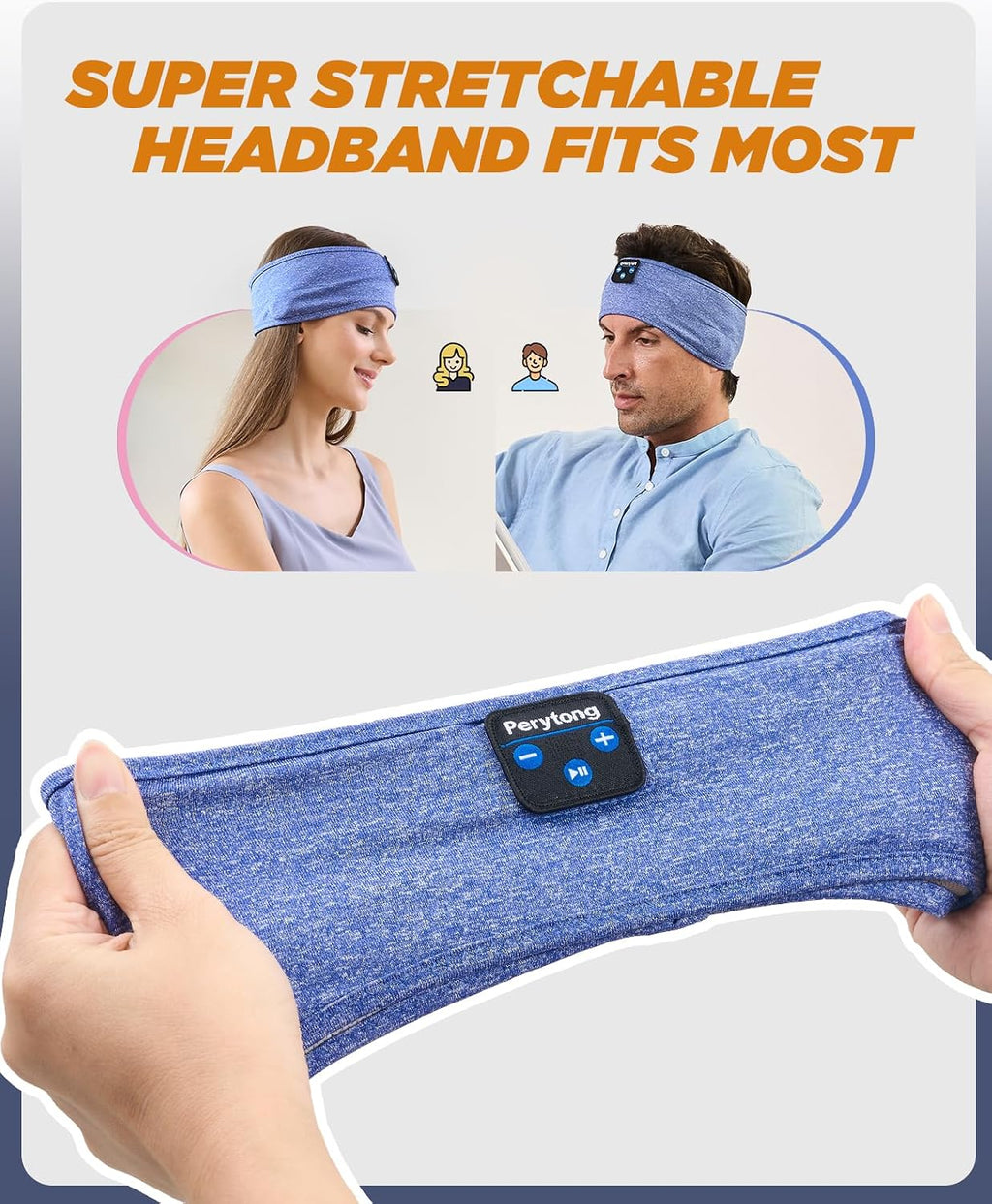 Sleep Headphones Bluetooth 5.4 Headband, Wireless Sleep Headphones for Side Sleepers - Sleeping Headband with Ultra-Thin Speaker Microphone Handsfree Gift Ideas for Women Men