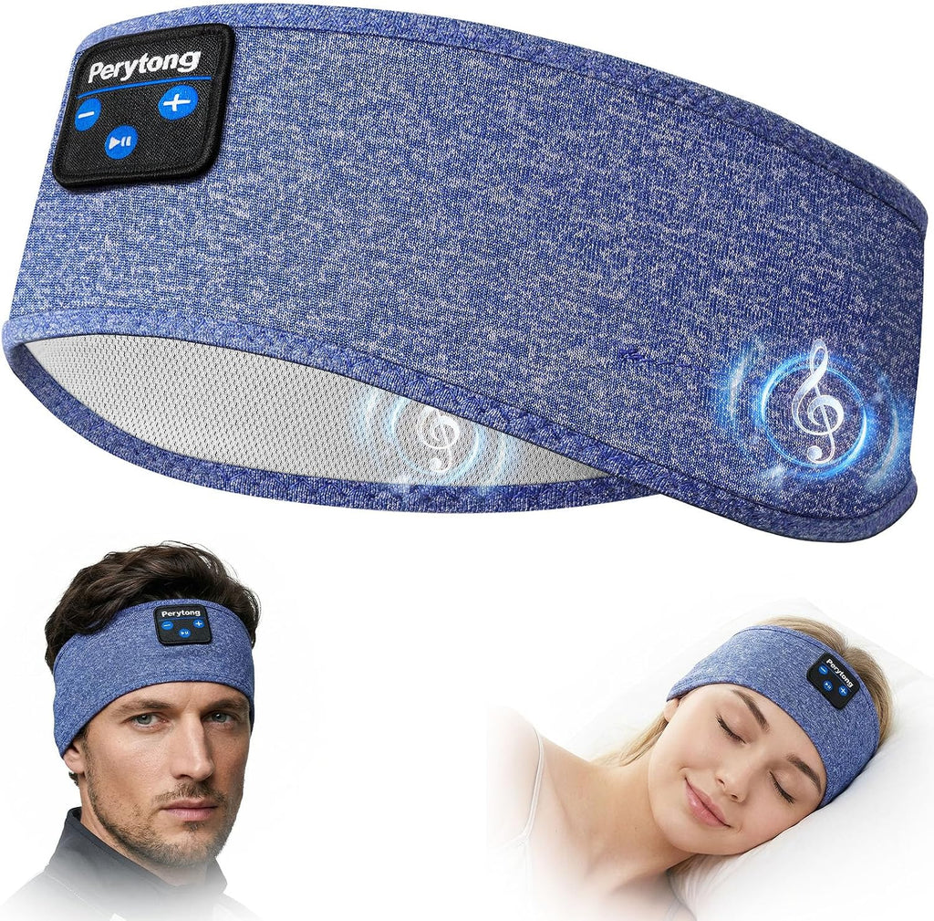 Sleep Headphones Bluetooth 5.4 Headband, Wireless Sleep Headphones for Side Sleepers - Sleeping Headband with Ultra-Thin Speaker Microphone Handsfree Gift Ideas for Women Men